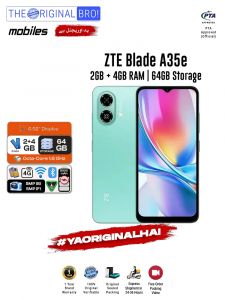 ZTE Blade A35e - 2GB RAM - 64GB Storage - Easy Monthly Installments - PTA Approved - 1 Year Official Warranty - The Original Bro Mobiles - TOB70